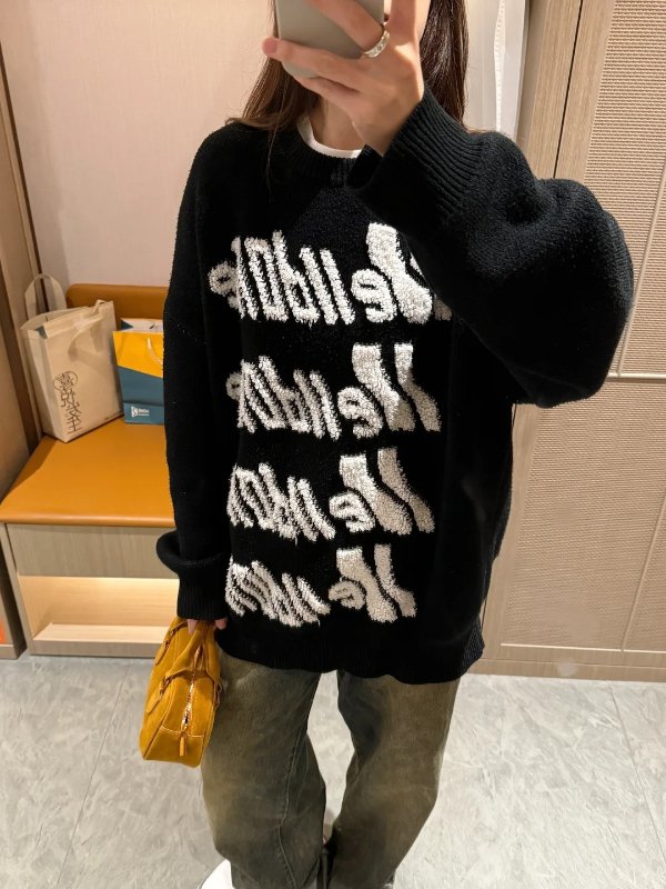 Black Pile 针织毛衣 Logo款