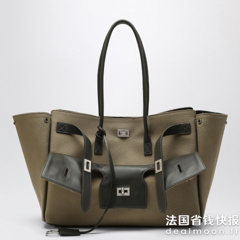 BalenciagaBel Air 单肩包 卡其帆布