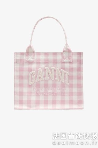 Ganni能装下15  笔记本Vichy 大号格纹托特