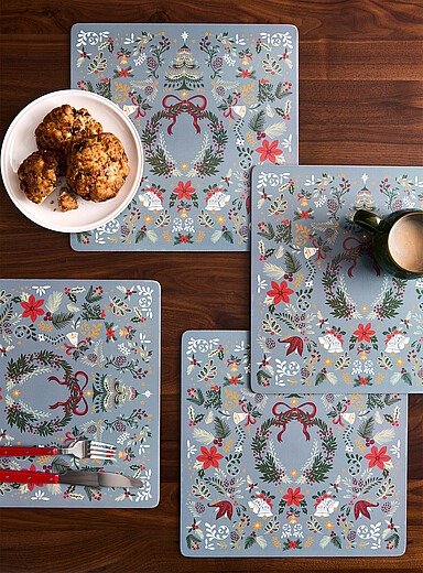 Holiday 橡木圣诞餐垫 4片装