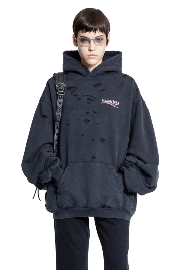 関税送料込み BALENCIAGA POLITICAL CAMPAIGN LAYERED HOODIE Political Campaign Layered Hoodie Political Campaign 连帽