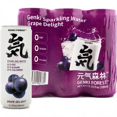 元气森林 黑葡萄气泡水 330ml*6罐