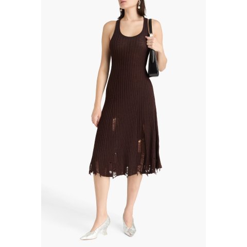 Acne Studios Distressed 亚麻连衣裙 中长款