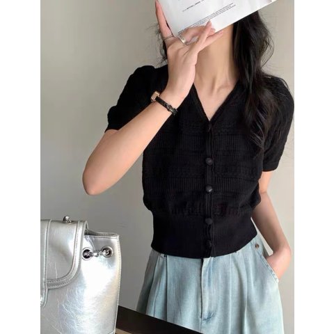 嗲嗲的一件！相似款@LinPiaoFrame Ribbed 羊毛混纺开衫