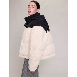 MajeTeddy Fleece Puffer Coat