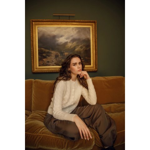 Calton Cable 羊绒开衫 奶油色