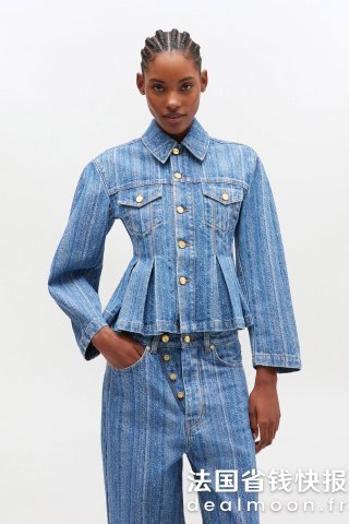 Ganni牛仔褶皱外套