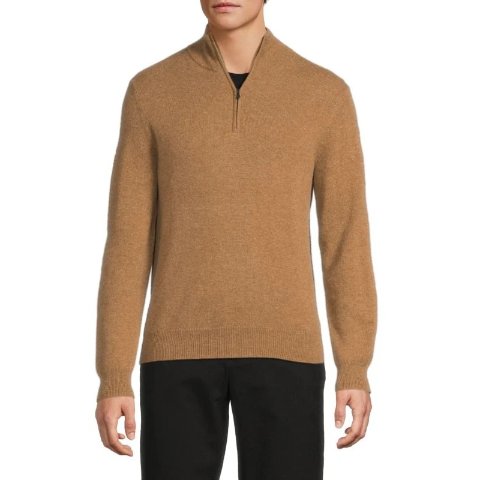 Saks Fifth AvenueCashmere Quarter Zip Sweater