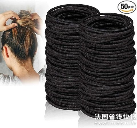 €0.04/个Black 黑色发圈 4mm 50个