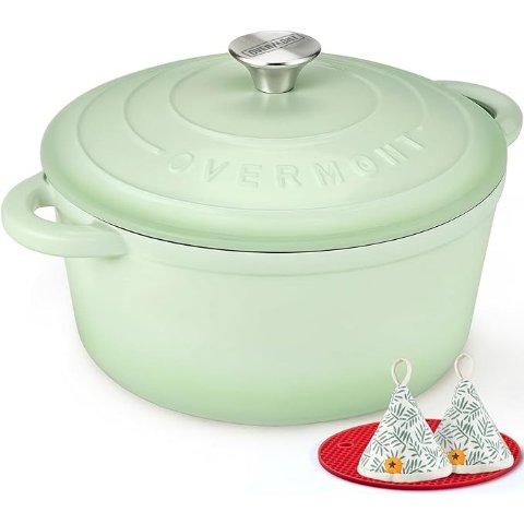 史低闪促！随时调！！Overmont 珐琅铸铁锅 5.2L