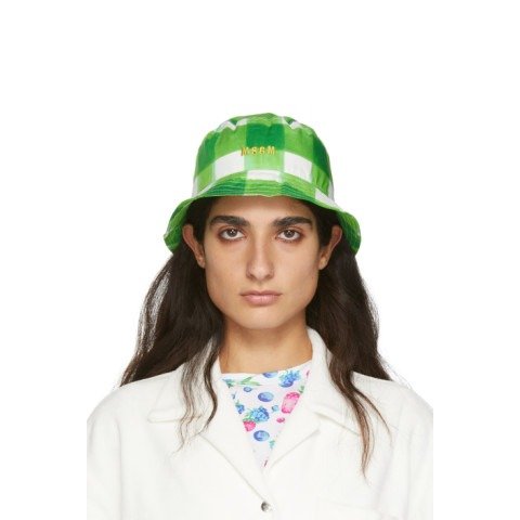 Green 格纹渔夫帽