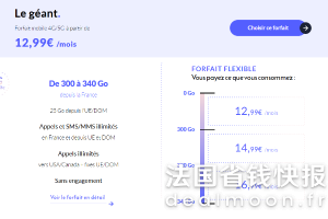 300-340Go Le geant 套餐