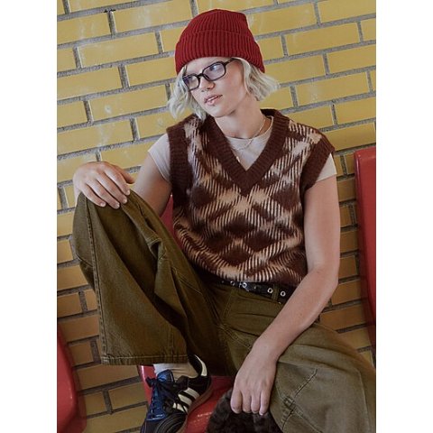 几何纹 提花马甲