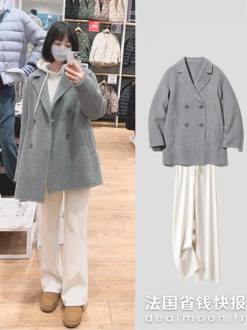 Uniqlo优酱 你怎么韩里韩气@一只圆圆羊毛短款大衣