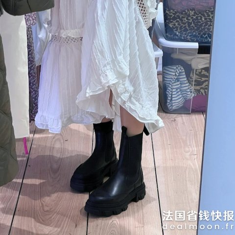 Ganni这双太优化腿型了 现在只要半价@ayovyu切尔西靴 黑色