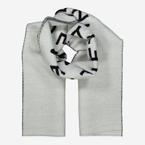 Logo羊毛混纺围巾