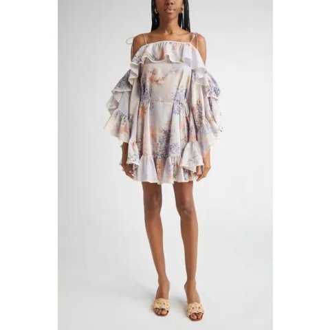 ZimmermannCascadian Floral Print Ruffle Minidress