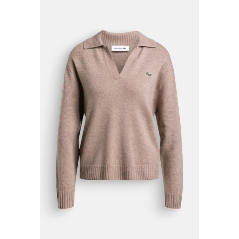 Lacoste这件的老钱感扑面而来 羊绒套头衫 米色