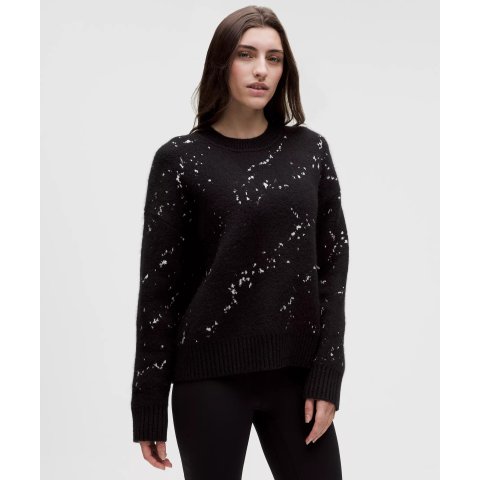 Team Canada 女士羊驼毛提花毛衣 COC标志