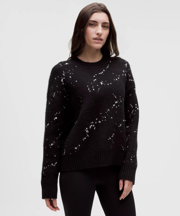 Team Canada 女士羊驼毛提花毛衣 COC标志