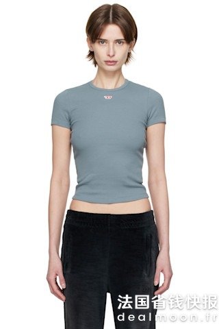 DieselDiesel T-Ele-Long-D 蓝色T恤