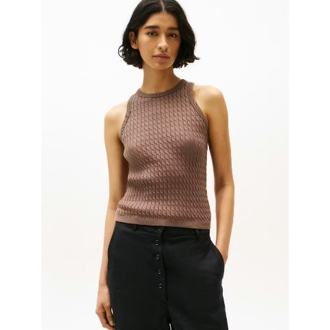 Cable Knit 修身无袖针织背心