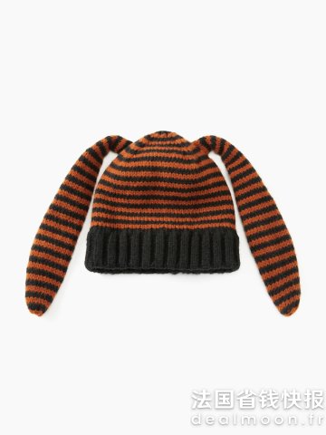 STRIPED RABBIT 耳朵针织帽 腈纶