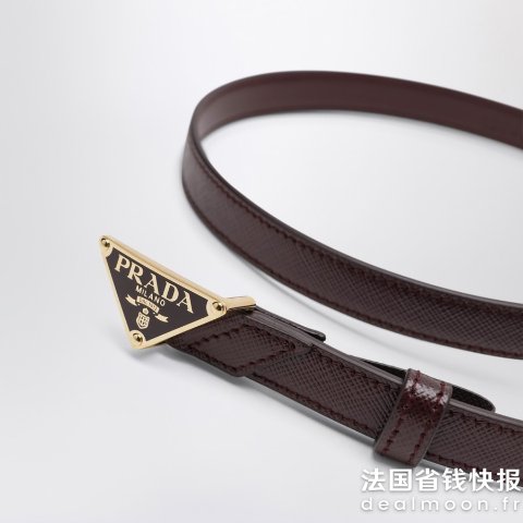 Prada三角标皮带 Saffiano