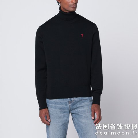 Ami 黑色高领毛衣