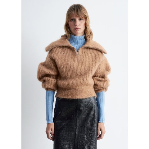 Pull Cotele 拉链罗纹毛衣