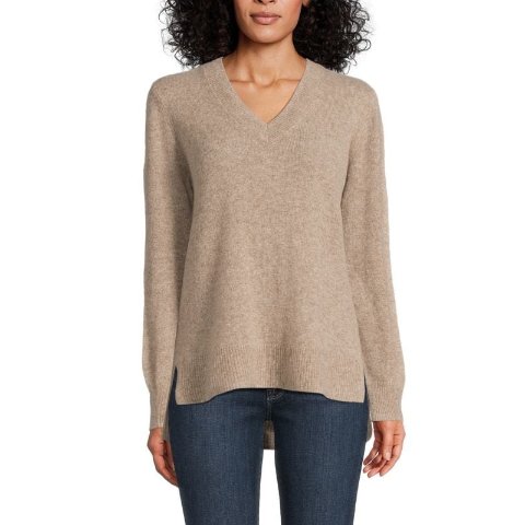 Saks Fifth Avenue100% Cashmere High-Low Hem Sweatshirt