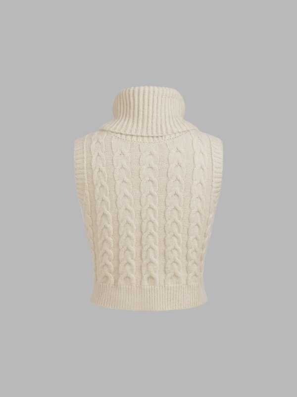 Preppy 高领针织马甲 短款