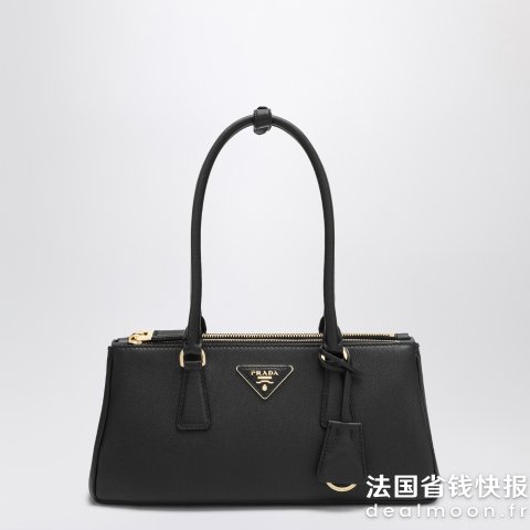 PradaGalleria 黑色中号皮革包