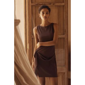 Anthropologie Short-Sleeve Belted Mini Dress