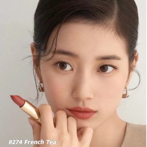 Lancome经典奶茶色 秀智同色菁纯柔雾哑光口红