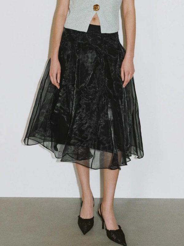 A-Line 网纱半身裙