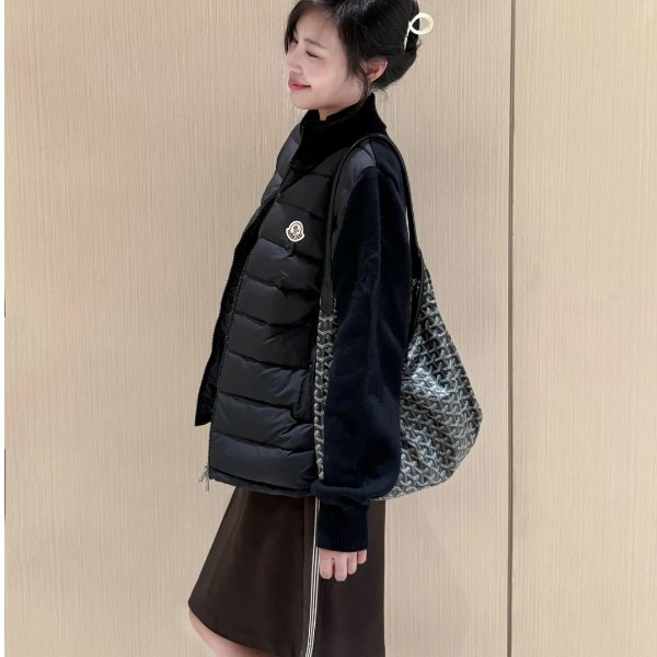 羽绒针织拼接外套 黑色加厚款