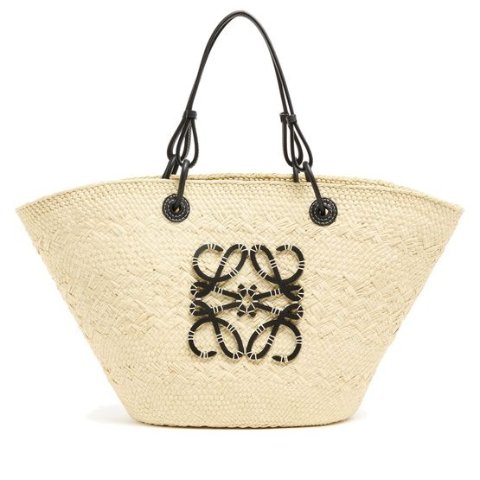 Loewe棕榈小牛皮菜篮子