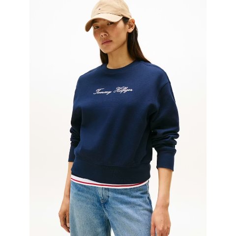 Pique 刺绣圆领卫衣