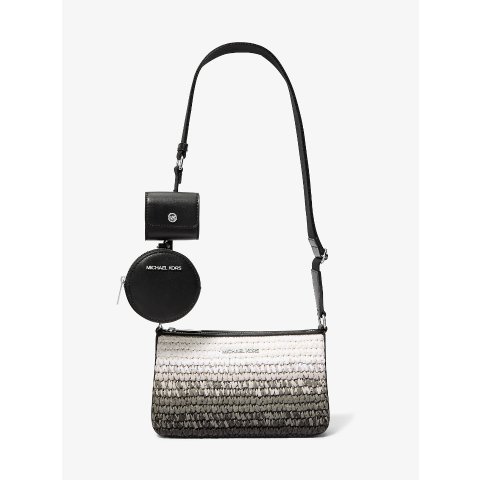 Michael KorsJet Set Small Ombre Straw Crossbody Bag with Case for Apple Airpods Pro®