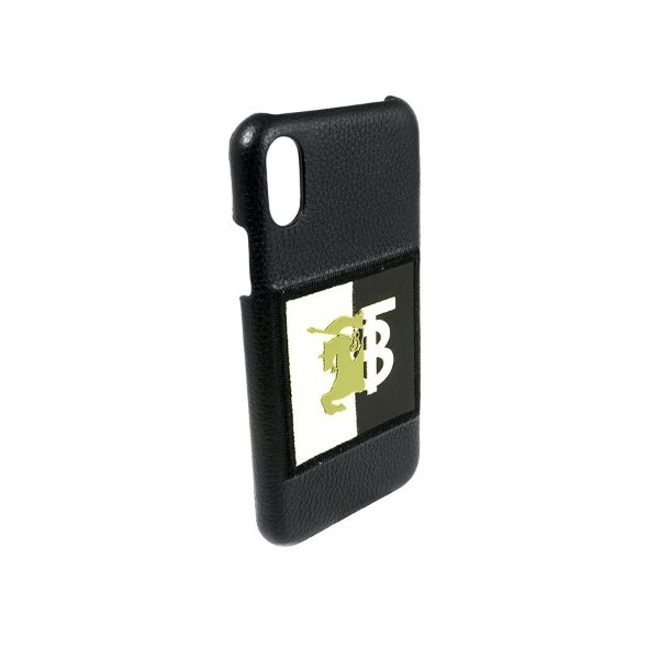 Burberry 黑色皮革iPhone XS壳