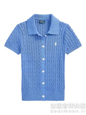Polo Ralph Lauren粗绞花针织短袖开衫