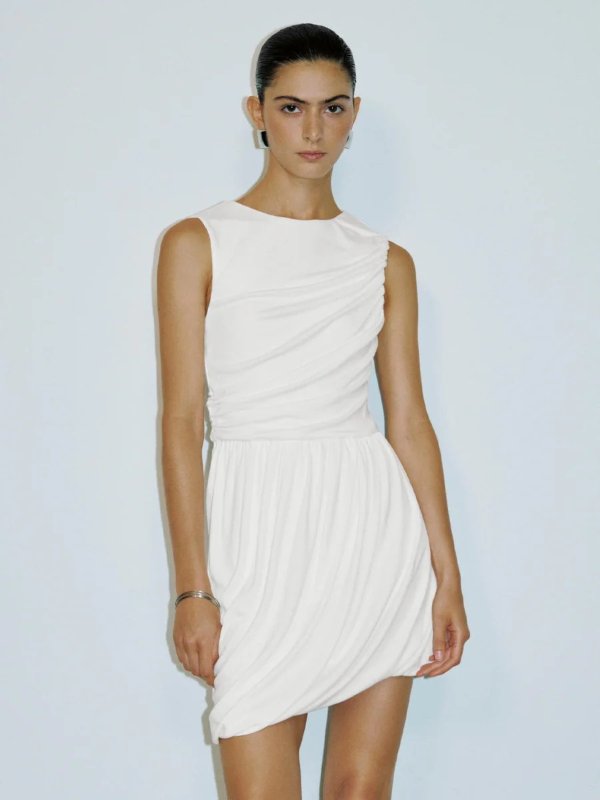 Ruched 直筒无袖连衣裙
