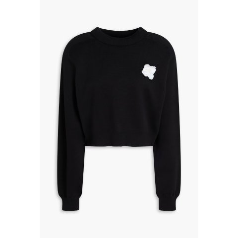 Rotate 棉羊绒混纺华夫针织毛衣