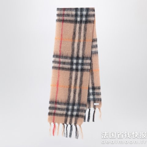 Burberry类似款 羊驼毛混纺花呢面料格纹羊毛围巾
