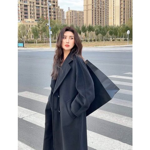 The Frankie Shop黑色大衣冬天必备！相似款The Frankie Shop Jane 双排扣外套