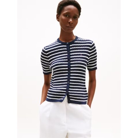 Cable Knit 短袖开衫