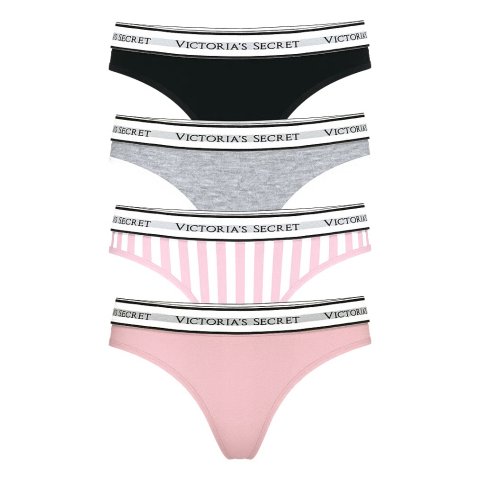 Victoria s SecretLOGO 棉质丁字裤 4条装