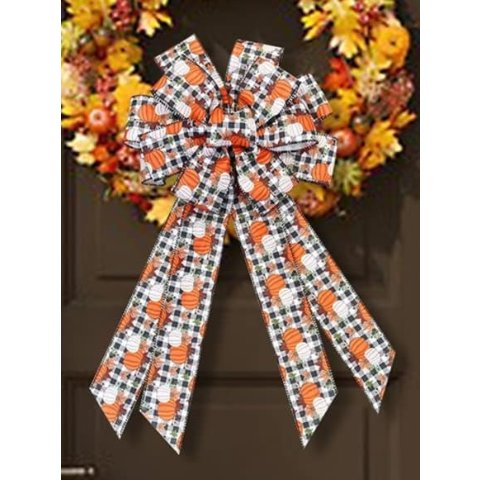 Fall Bow 南瓜格纹门挂装饰