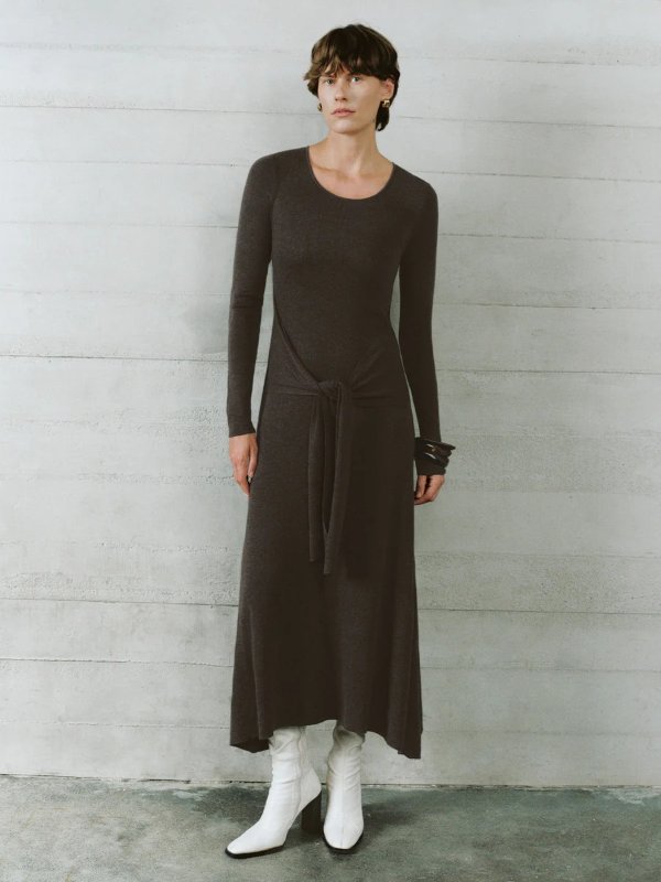 Tie-Front 针织连衣裙